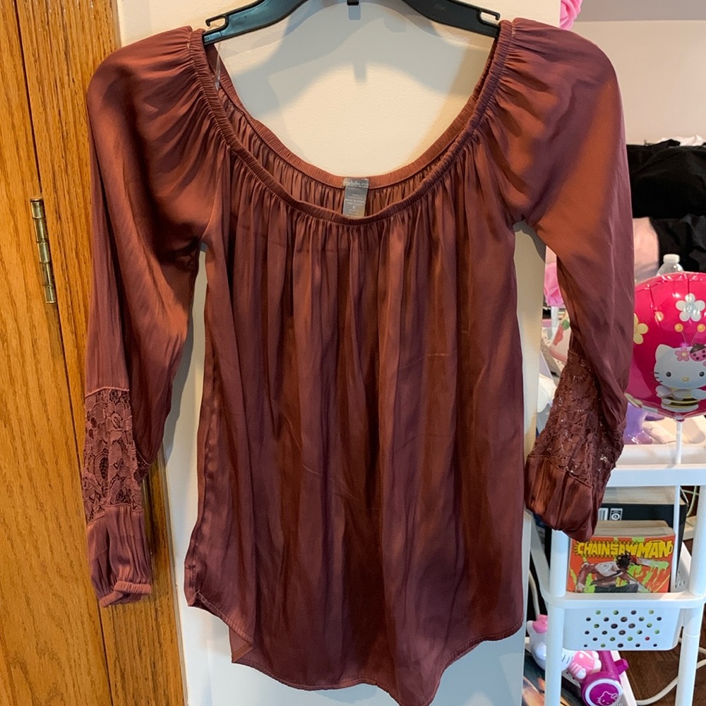 Off the shoulder blouse.